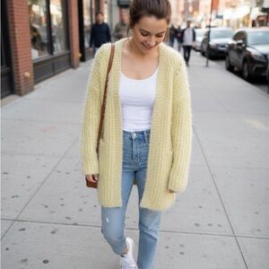 Anthropologie Cream Textured Cardigan